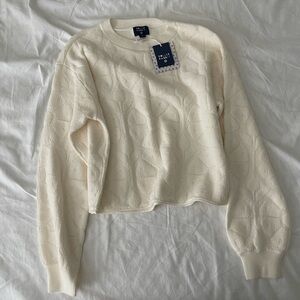 Roller Rabbit x Target Daisy Floral Embossed Terry Crewneck Sweatshirt Cream S